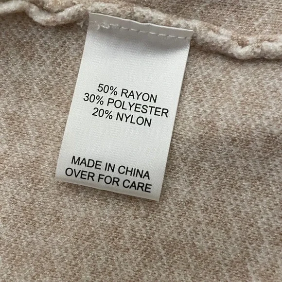 FORTUNE IVY Houndstooth Knit Open Front Cardigan Jacket Blazer 3X Beige - Picture 8 of 8